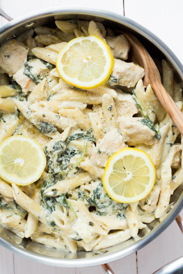 One-Pot-Creamy-Lemon-Chicken-Pasta-with-Baby-Kale_605 - Tastefully Eclectic