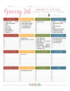 5-20-17 Meal Plan Grocery List - Tastefully Eclectic